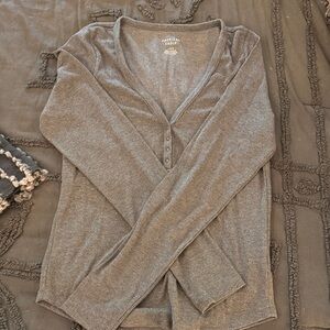 American Eagle Henley Long Sleeve Top